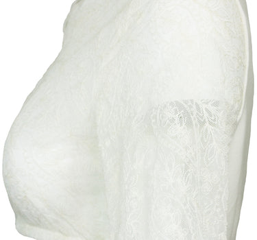 Bergweiss Trachten Hochgeschlossene Damen Spitzen Dirndlbluse Xia - Ecru