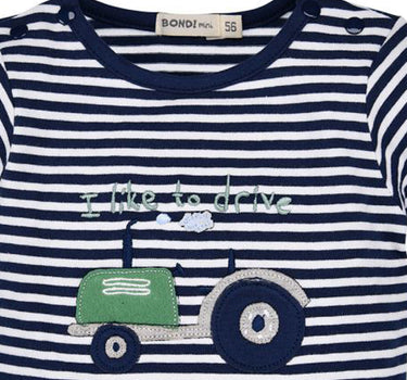 BONDI Baby Kleinkinder Langarmshirt "Traktor" 93680 - Navy / Weiß | Jungen Pullover