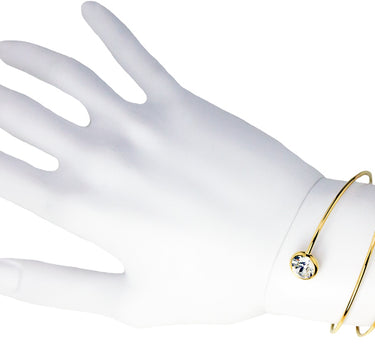 LUISIA Spiral Armreif "Fjella" mit zwei Kristallen von Swarovski - Silber / Peridot