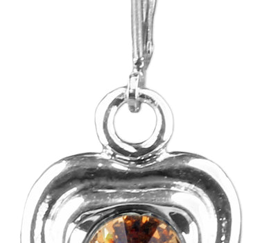 LUISIA® Ohrringe Lisanne Herzanhänger mit Kristallen von Swarovski® - Hellbraun