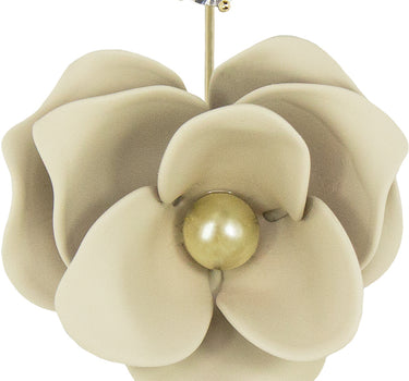 LUISIA Front Back Ohrringe Jarla mit Blumen - 16 Karat vergoldet Sand