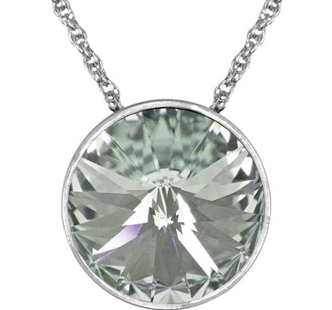 LUISIA Halskette "Sinja" mit Kristallen von Swarovski - 14 mm - Silber / Black Diamond