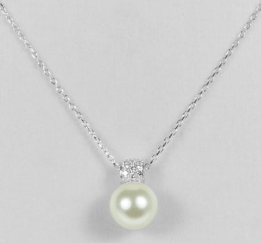 LUISIA Filigrane Damen Halskette mit Perlen-Anhänger - 925 Silber Schmuck mit Zirkonia