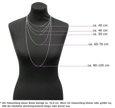 Lange Perlenkette mit silbernem Ornament