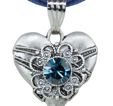 LUISIA Halskette Paula mit Herzanhänger und Kristall von Swarovski - Ozeanblau
