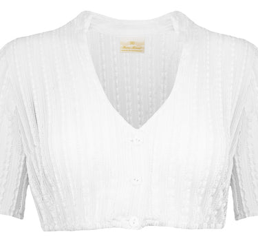 Pierre Marcel Damen Halbarm Spitzen Dirndlbluse Liora mit Stehkragen - Weiß