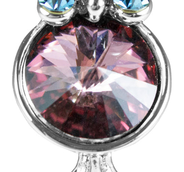 LUISIA Eulen Ohrstecker mit Kristallen von Swarovski - Lila