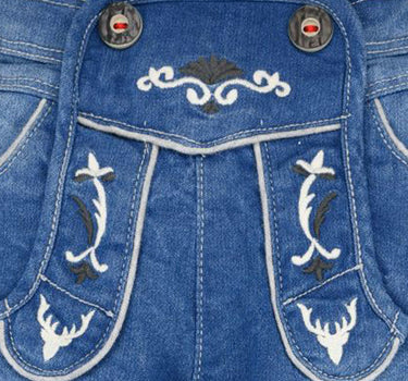 BONDI Lange Trachten Jeans "Gipfelkraxler" Jogg Denim für Jungen 91469 | Blau