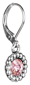 Ohrringe Aurelia mit rundem Anhänger und Kristallen von Swarovski® - Rosa