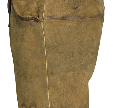 Maddox Kurze Damen Lederhose Kreuzberg mit Hosenträgern - Antik Eiche