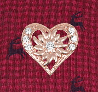 Magnet Brosche Tuchhalter - Roségold Herz mit Strass