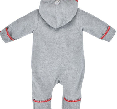 BONDI Kuscheliger Baby Fleece-Overall "Kuh" 93665 - Grau | Strampler Wintermode