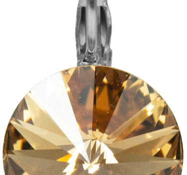 LUISIA 14 mm Ohrringe Rivoli mit Kristallen von Swarovski - Light Col. Topaz / Hellbraun