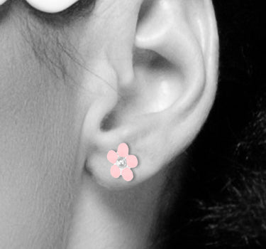 LUISIA Ohrstecker Blume - 925 Sterling Silber Rosa