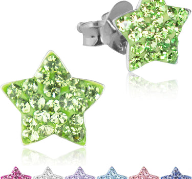 LUISIA Ohrringe Stern mit Kristallen von Swarovski - 925 Sterling Silber - Farbauswahl