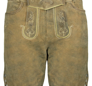Maddox Kurze Damen Lederhose Elsa - Hellbraun Antik Buche