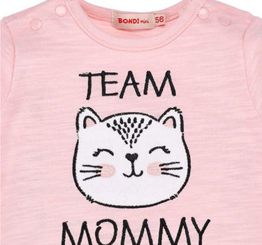 BONDI Baby Langarmshirt "Kätzchen" 93701 - Apricot / Schwarz | Pullover