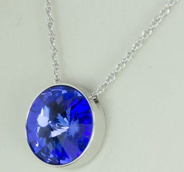 LUISIA Halskette "Sinja" mit Kristallen von Swarovski - 14 mm - Silber / Sapphire