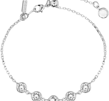 LUISIA Armband "Calanthe" mit fünf Kristallen von Swarovski - Silber / Crystal