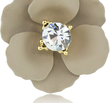 LUISIA Ohrstecker Nelia mit Blumen - 16 Karat vergoldet Sand