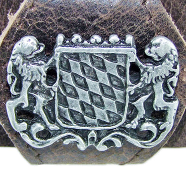 Trachtengürtel mit Dornschnalle und Bayernwappen - Indiabraun