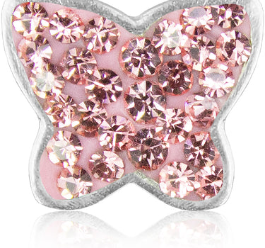 LUISIA Ohrringe Schmetterling Kristallen von Swarovski - 925 Sterling Silber - Rosa