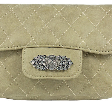 Gesteppte Handtasche "Alessia" mit Applikation | Taupe