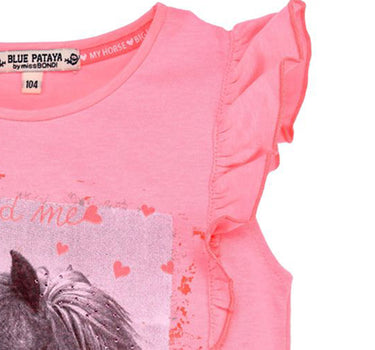 BONDI T-Shirt "Friends" mit Flügelärmel 36202 - Rosa | Mädchen Kurzarmshirt