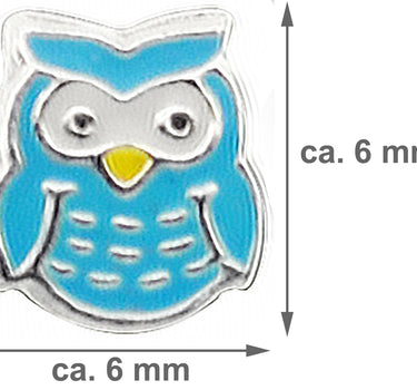 LUISIA Ohrstecker Eule - 925 Sterling Silber Hellblau