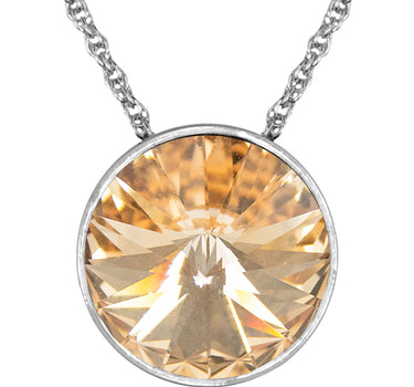 LUISIA® Halskette "Sinja" mit Kristallen von Swarovski® - 14 mm - Silber / Light Peach
