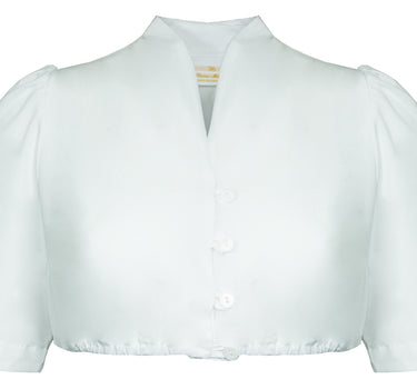 Pierre Marcel Seidige Damen Dirndlbluse Melina mit V-Ausschnitt - Weiß
