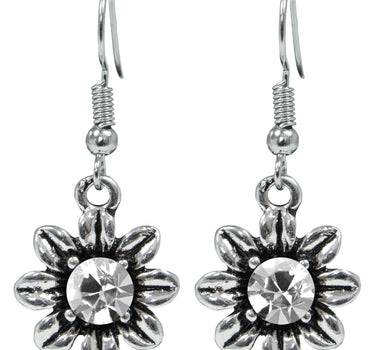 Blumen Collier mit Ohrhängern - Kristall