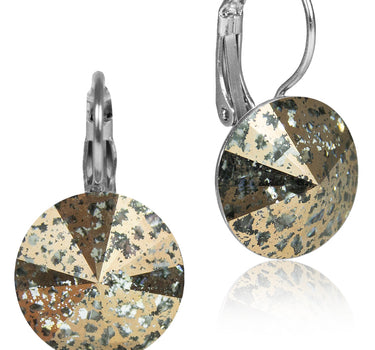 LUISIA 14 mm Ohrringe Rivoli mit Kristallen von Swarovski - Rosé Patina