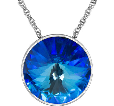 LUISIA Halskette "Sinja" mit Kristallen von Swarovski - 14 mm - Silber / Royal Blue Delite