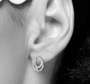 LUISIA Ohrstecker "Infinity Ringe" mit Zirkonia 66523 - 925 Silber Ohrringe