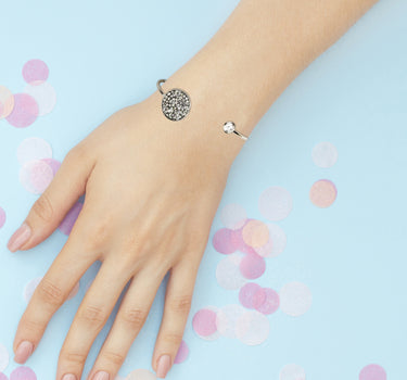 LUISIA Einreihiger Armreif "Moonlight" mit Kristallen von Swarovski - Silber / Bermuda Blue