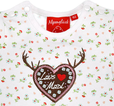 BONDI Baby Body "Blumenallover" 86439 | Mädchen Unterziehbody Weicher Jersey | Weiß