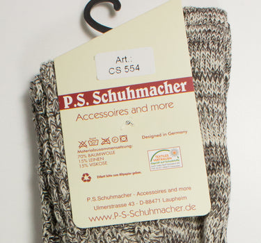 Lange Trachtensocken - Natur Braun Meliert