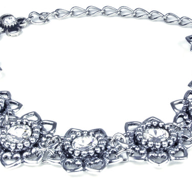 LUISIA Armband Leandra mit Herzblüten und Kristallen von Swarovski - Crystal / Kristall