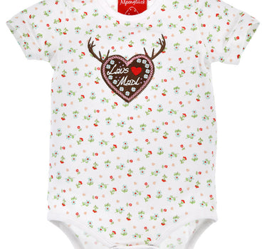 BONDI Baby Body "Blumenallover" 86439 | Mädchen Unterziehbody Weicher Jersey | Weiß