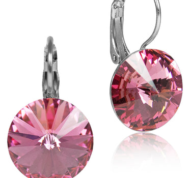 LUISIA® 12 mm Ohrringe Rivoli mit Kristallen von Swarovski® - Rosa