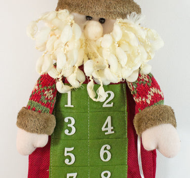 Weihnachtsmann Adventskalender zum Befüllen - Rot Grün 75 cm