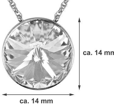 LUISIA Halskette "Sinja" mit Kristallen von Swarovski - 14 mm - Silber / Laguna Delite