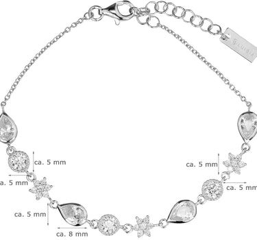LUISIA Armband "Sterne und Tropfen" mit Zirkonia 66986 - 925 Silber Echtschmuck