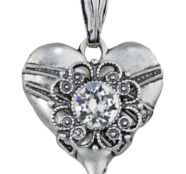 LUISIA® Halskette "Paula" mit Herzanhänger und Kristall von Swarovski® - Altsilber