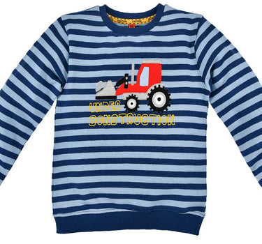 BONDI Sweatshirt "Bagger" für Jungen - Blau Gestreift | 33125
