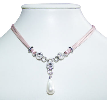 LUISIA Halskette Cami mit Kristallen von Swarovski und Perle - Rosa