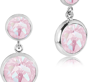 LUISIA® Ohrringe "Fjella" mit zwei Kristallen von Swarovski® - Silber / Lavender Delite