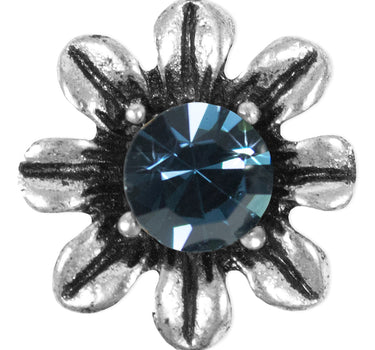 Blumen Collier mit Ohrhängern - Ozeanblau