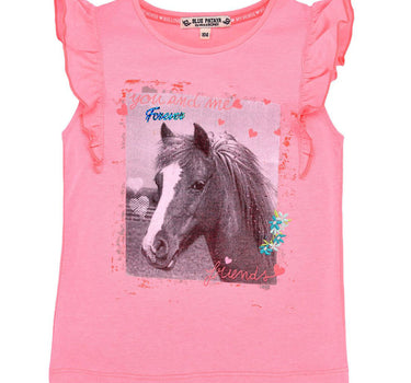 BONDI T-Shirt "Friends" mit Flügelärmel 36202 - Rosa | Mädchen Kurzarmshirt